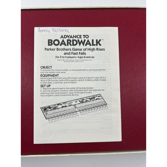 "Advance To Boardwalk" Board Game Parker Brothers 1985 Vintage 100% Complete - Picture 9 of 16